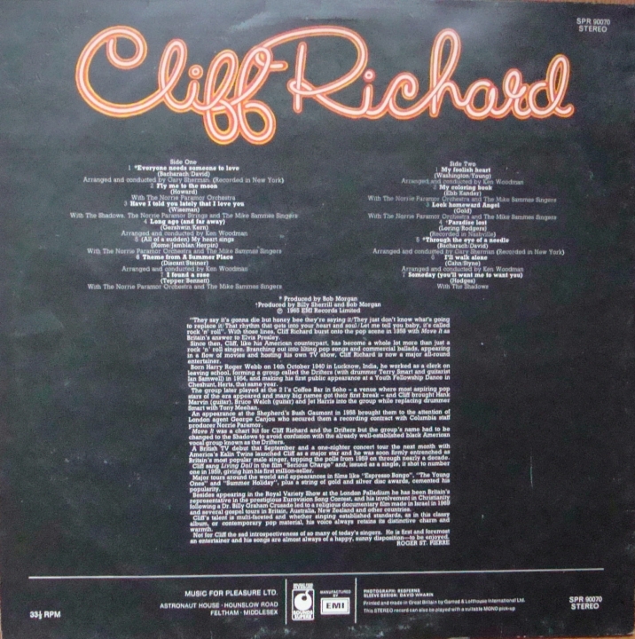 schallplatte,Cliff,Richard,Everyone,Needs,Someone,To,Love,SPR,90070,Vinyl