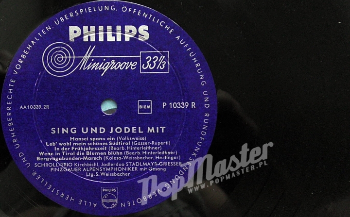 Sing Und Jodel Mit Sing Und Jodel P 10 339 R Folk On Vinyl's