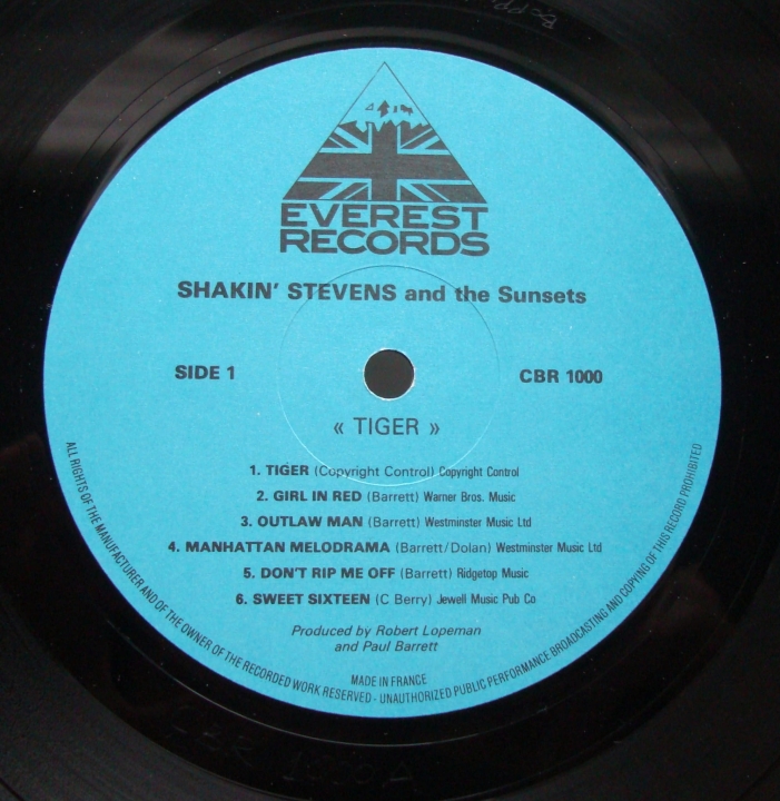 Shakin' Stevens And The Sunsets ‎– Tiger CBR 1000 Rock & Roll, Pop Rock 
