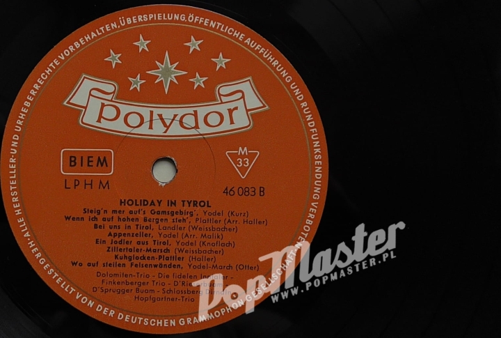 Holiday In Tyrol Finkenberger Trio, 46083 LPHM jodeln volksmusik heimatmelodie