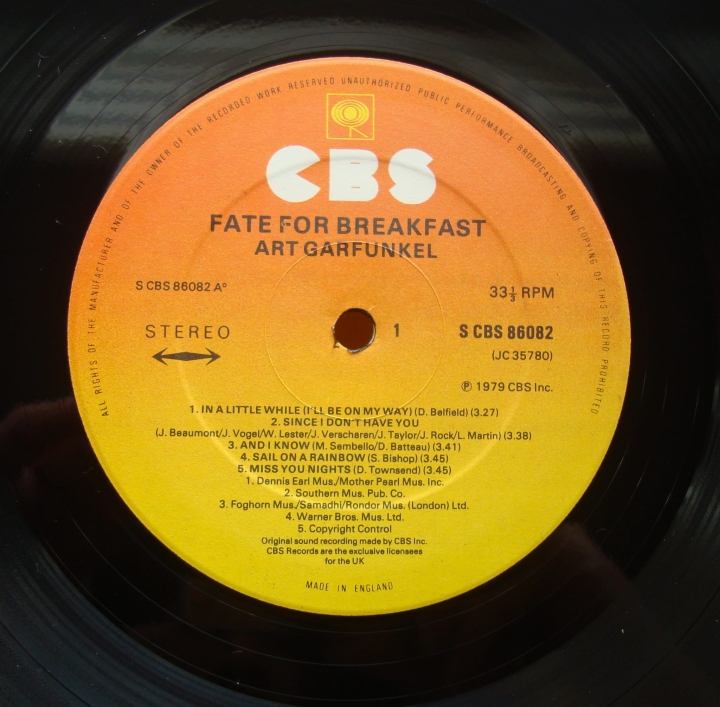 schallplatte,Art,Garfunkel,Fate,For,Breakfast,CBS,86082,Vinyl