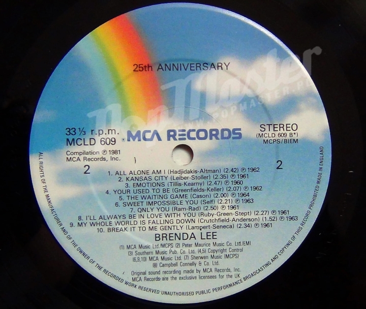 Brenda Lee Album z Autografem Brendy 25th Anniversary   MCLD 609