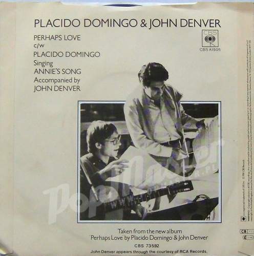 Placido Domingo & John  Denver Perhaps Love  CBS A1905