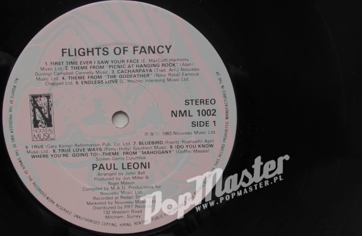 Paul Leoni Flights Of Fancy NML 1002 Vinyl Folk, Pop