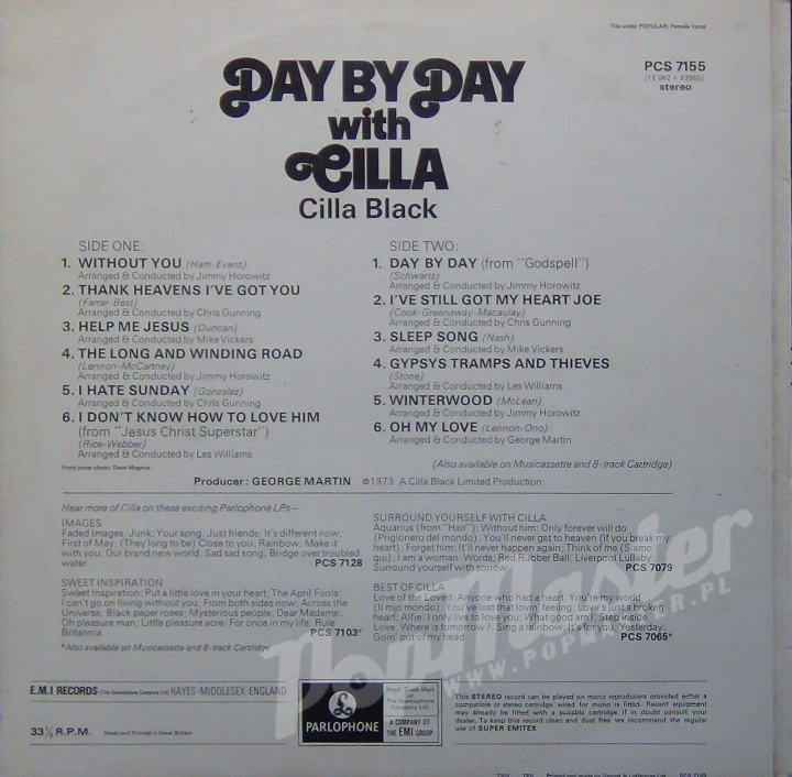 CILLA BLACK DAY BY DAY WITH CILLA PCS 7155 STEREO http://popmaster.pl/