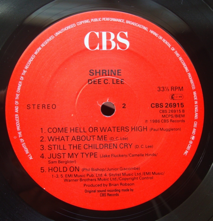  Dee C. Lee ‎– Shrine CBS 26915 A1 / B1 Promo Copy, Funk Soul 
