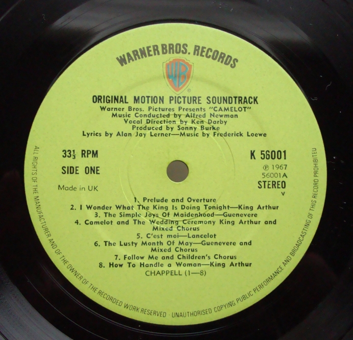 Camelot - Alan Jay Lerner, Frederick Loewe (Original Motion Picture Sound Track)  K 56001 Vinyl