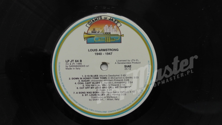 Louis Armstrong 1940-1947 Giants Of Jazz LPJT 64 Jazz Winyle