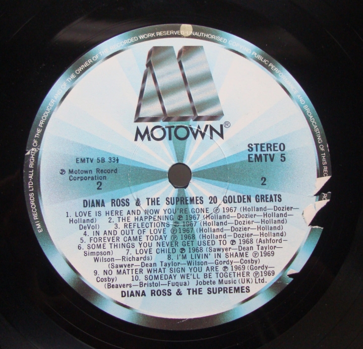 Diana Ross & The Supremes ‎– 20 Golden Greats EMTV5 Funk / Soul Sklep z Winylami 