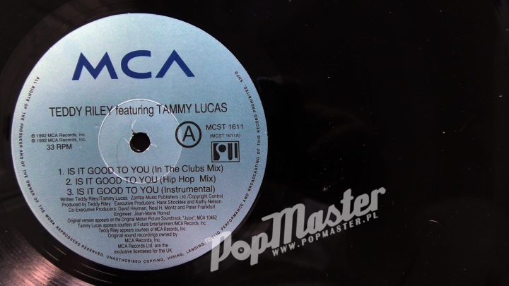 Teddy Riley Featuring Tammy Lucas Is It Good To You MCST 1611 Vinyl Hip Hop Płyta  www.popmaster.pl