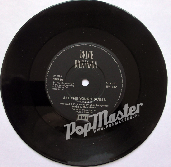 Bruce Dickinson All The Young Dudes EM 142 A1/B1 Black paper labels Rock Winyl 