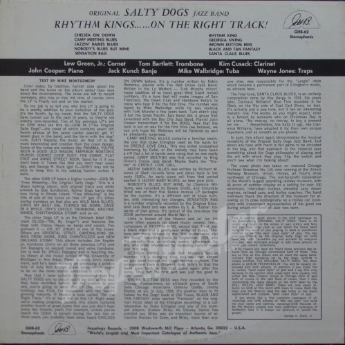 Original Salty Dogs Jazz Band Rhythm Kings..... On The Right Track GHB-62 Dixieland Jazz Виниловые Пластинки Джаз