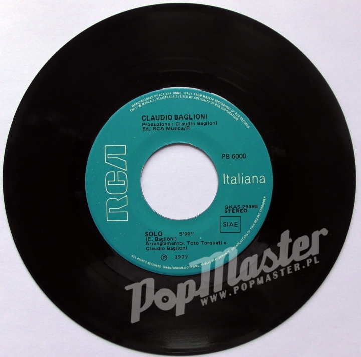 Claudio Baglioni Solo / Quante Volte PB 6000 Pop Winyle