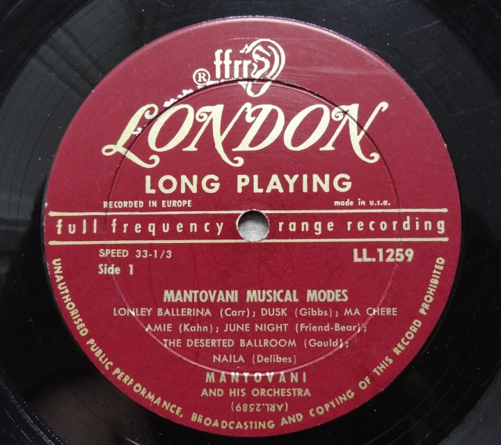 ቪዳልስ መዝገቦች, Disko Biniloak, বিশেষ একধরনের প্লাস্টিক রেকর্ড, вінілавыя пласцінкі, ဗီနိုင်းမှတ်တမ်း, Винил записи, Vinylové desky, Zolemba za Vinyl, Vinyyli levyt, Disques vinyle, Discos de vinilo, Δίσκοι βινυλίου,MANTOVANI MUSICA MODES LONDON LL1259