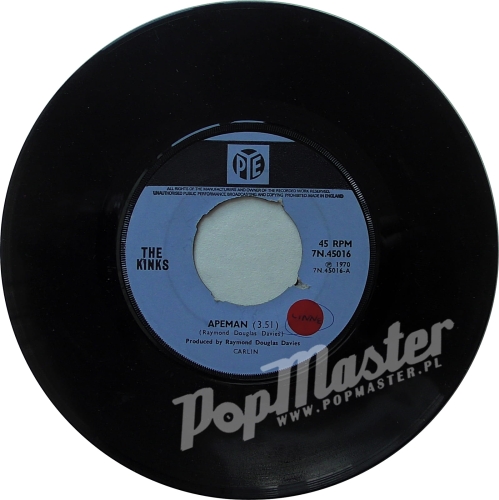 The Kinks Apeman / Rats 7N 45016 A1/B1 7" Singiel Rock Winyl