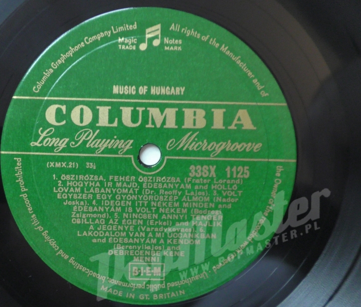 The Music Of Hungary 33 SX 1125 Folk Ethno Vinyl Records