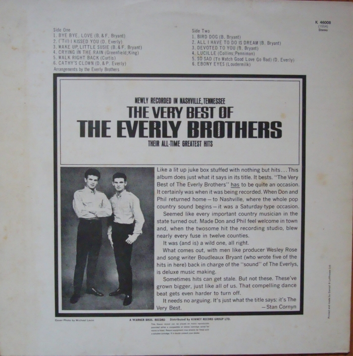 The Everly Brothers - The Very Best Of The Everly Brothers K 46008