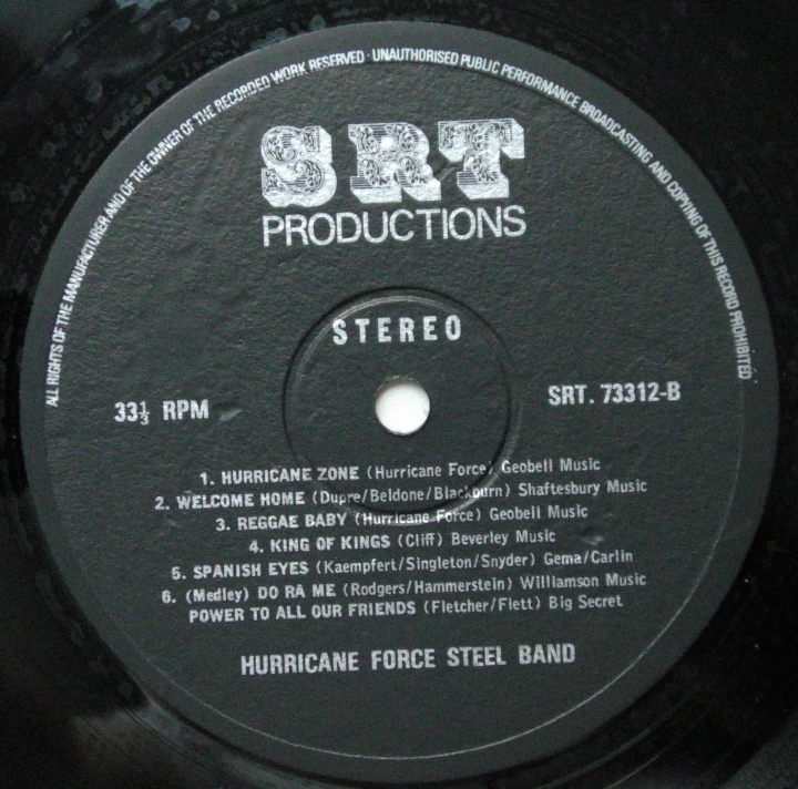 The Hurricane Force Steel Band ‎– A Tropical Night SRT 73312 Reggae, Folk, World, & Country, Stage & Screen Sklep z Winylami 