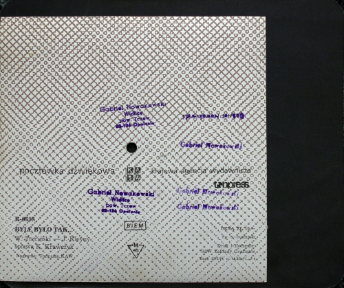 K. Krawczyk ‎– Byle Było Tak Tonpress ‎– R-0698 Flexi-disc, 7", 45 RPM, Single Sided, Card Backed, Picture Disc, Mono 