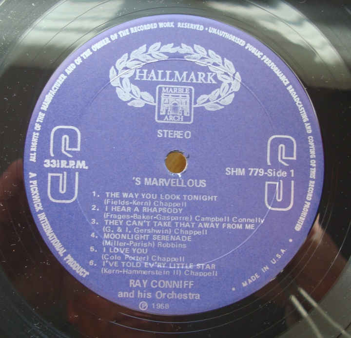 Ray Conniff & His Orchestra ‎– 'S Marvelous SHM 779