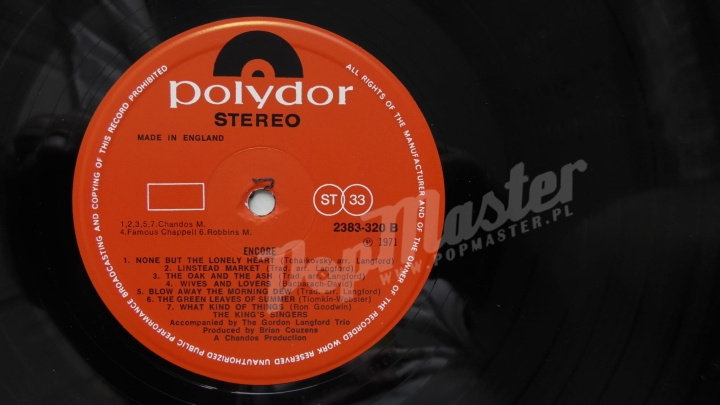 The KIngs Singers Encore SUPER 2383 320 Płyta Winylowa Pop A cappella