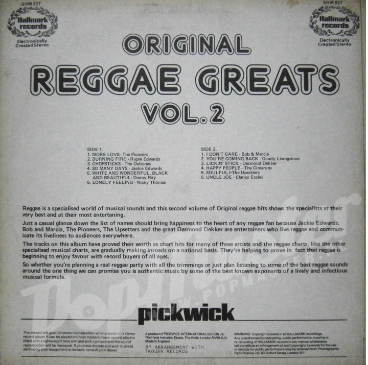 Original Reggae Greats - Vol. 2  SHM 827