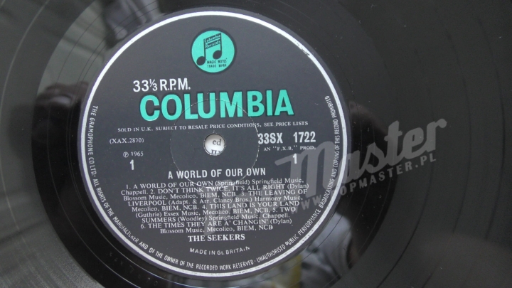 The Seekers A World Of Our Own 33SX 1722 MONO Folk Pop Schallplatten http://popmaster.pl/