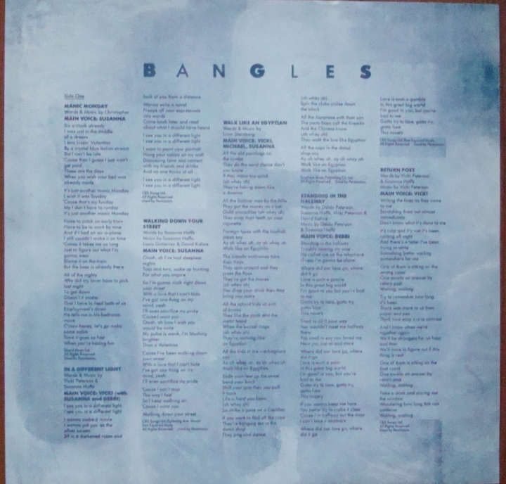 Bangles ‎– Different Light CBS 26659 Pop Rock Sklep z Płytami Winylowymi 