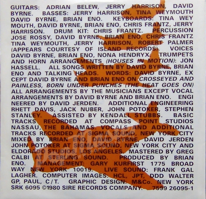 Talking Heads Remain In Light The Collector's Edition Limited edit. No 0596 Promo Copy Very Heavy Vinyl 7599-26095-1 This copy is numbered 0596